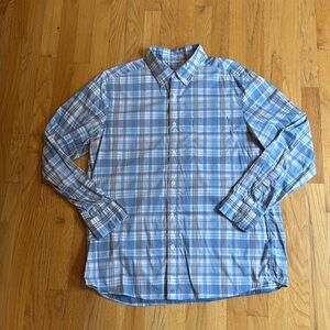 Vineyard Vines Large OTG On-the-go Blue Plaid Button Down Shirt
